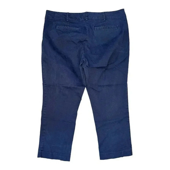 New York & Company Women’s Size 12 Blue Flat Front Stretch Cropped Pants - Picture 2 of 5